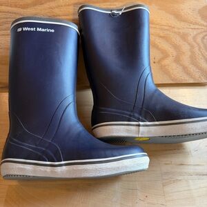 West Marine 37 tall sea rain Boots navy deck shoes sailing rubber wellies boat